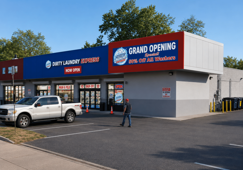 Laundromat in East Orange, NJ - Dirty Laundry Express storefront on Central Ave