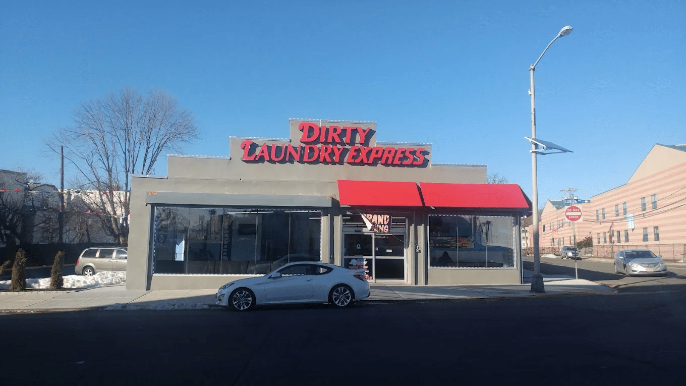 Laundromat in Irvington, NJ - Dirty Laundry Express storefront on Clinton Ave
